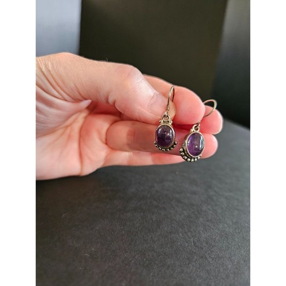 **Final Sale** Sterling silver purple amethyst earrings - Picture 3 of 9